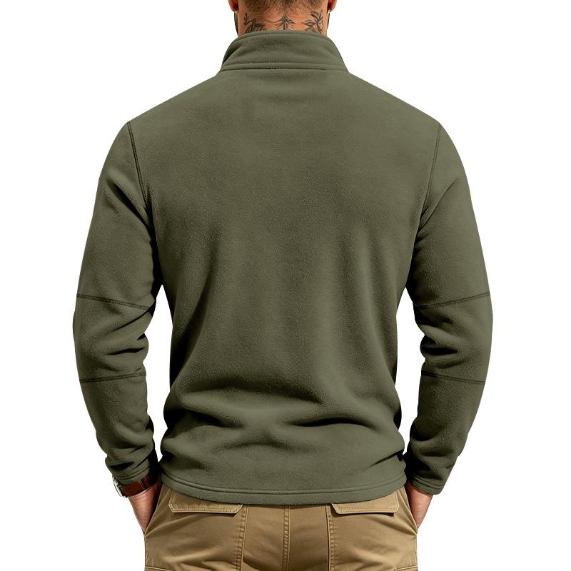 Men S Fleece Stand Collar Zip Sweatshirt Loose Casual Autumn Winter