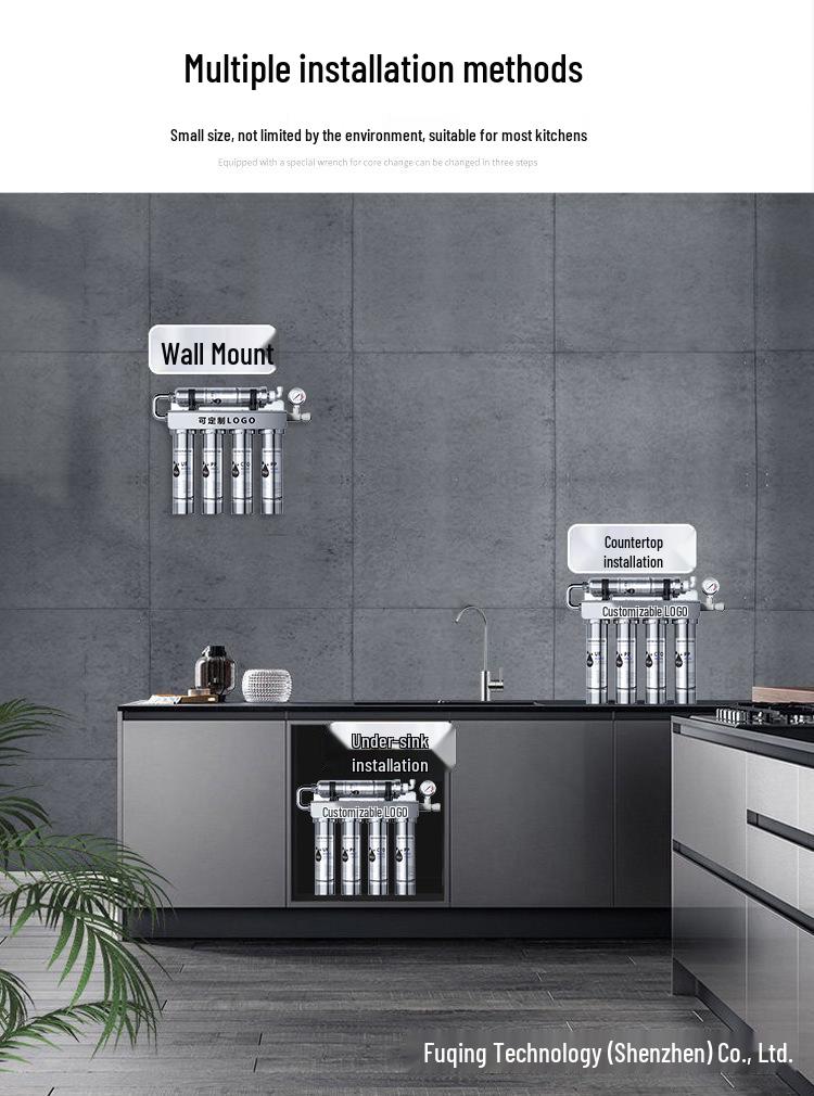 Stainless Steel 5-Level Under-Sink Tap Water Filter & Purifier for Household Kitchen