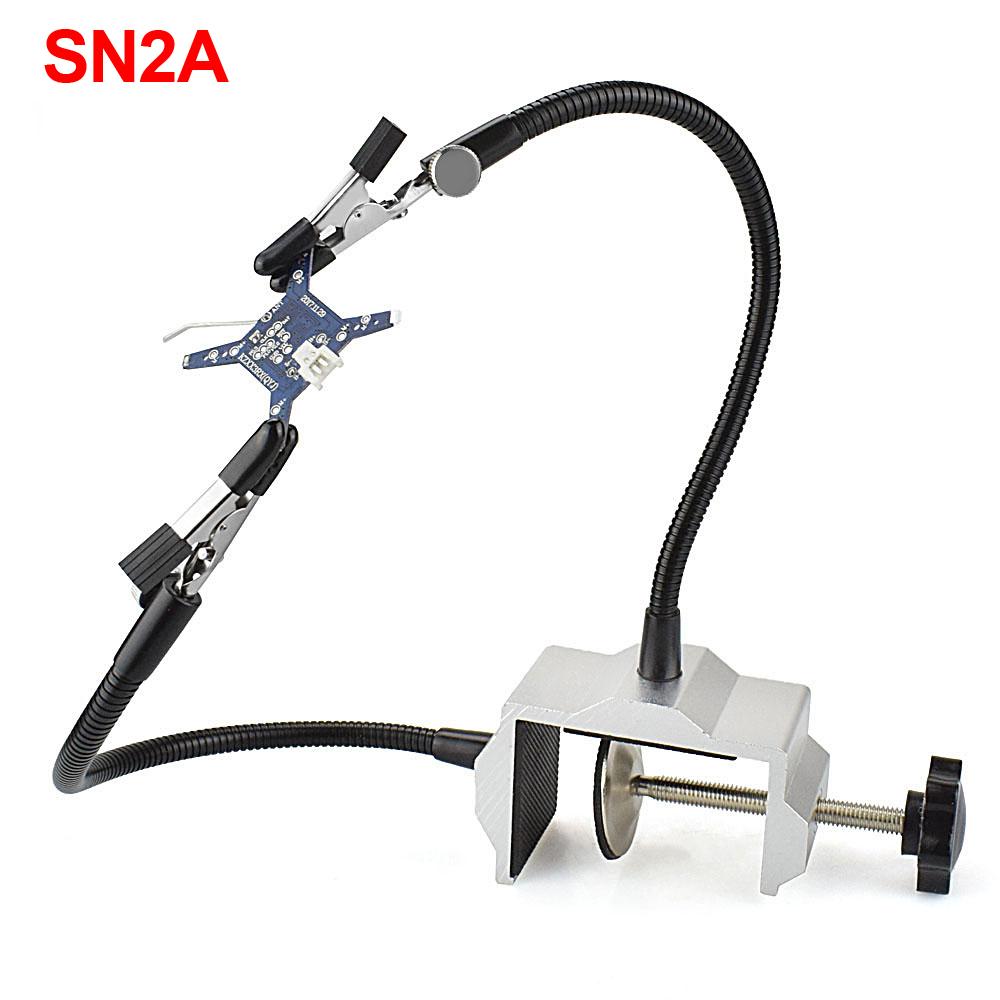 NEWACALOX Table Clamp Soldering Helping Hand Welding PCB Holder Third Hand Tool Soldering Station for SMD Welding Repair Tool
