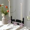 Bowknot Glass Taper Candle Holders Glass Candlestick Stand Decors Table Centerpieces for Christmas Event Parties Wedding