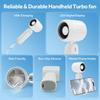 Portable Handheld Turbo Fan Mini Fan Rechargeable Strong Wind Speed Electric Fan Digital Display Adjustable Turbo For Outdoor