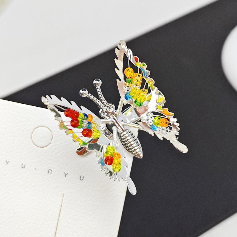 Vintage Schmetterlings-Quasten-Haarspange: Damen Perlen Haaraccessoire im antiken Stil für Pony und Seitenclips.