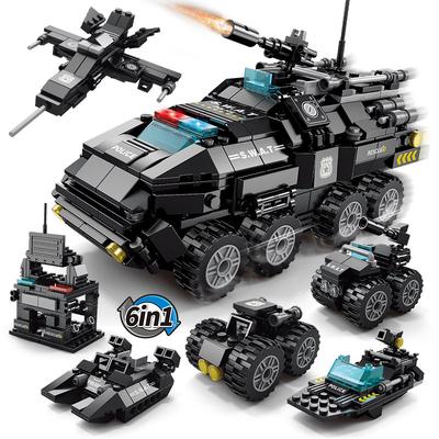 8 ב-1 בלוקי בניין נמר SWAT רכב משוריין קרב צבאי צעצוע בנייה לילדים הרכבה DIY מתנת יום הולדת חג המולד