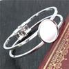 High Quality 20mm Silver Plated Rhodium Bronze Bangle Base Bracelet Blank Findings Tray Bezel Setting Cabochon Cameo