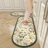 Vintage Kitchen Mat Anti-Slip Kitchen Rugs Long Carpet Absorbent Entrance Doormat Printed Kitchen Floor Mat Foot Pad