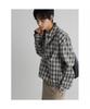 Check Oversized Shacket Gray