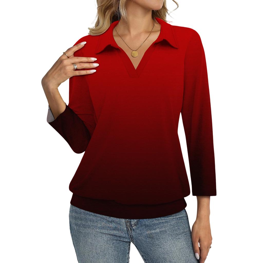 Women's Fashionable Casual Gradient Printed Top