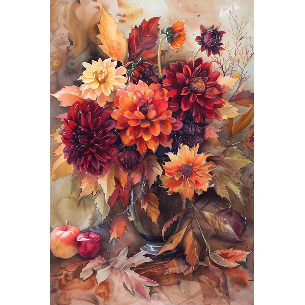 1pc DIY Paint by Number Kit Flower Frameless Canvas Wall Art Gift Idea Decor