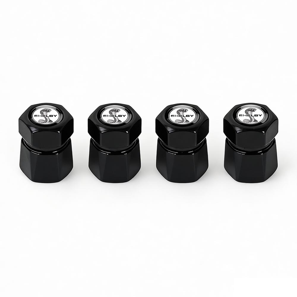 pdzh2 4Pcs Car Metal Wheel Valve Caps Covers Accessories For Ford Focus Kuga Mondeo Ranger Fiesta Mustang ST Shelby Fusion Edge Escape