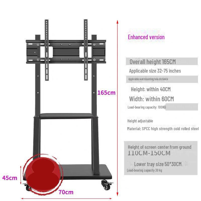 Suport TV cu podea mobilă pentru televizoare LCD de 32-75 inch