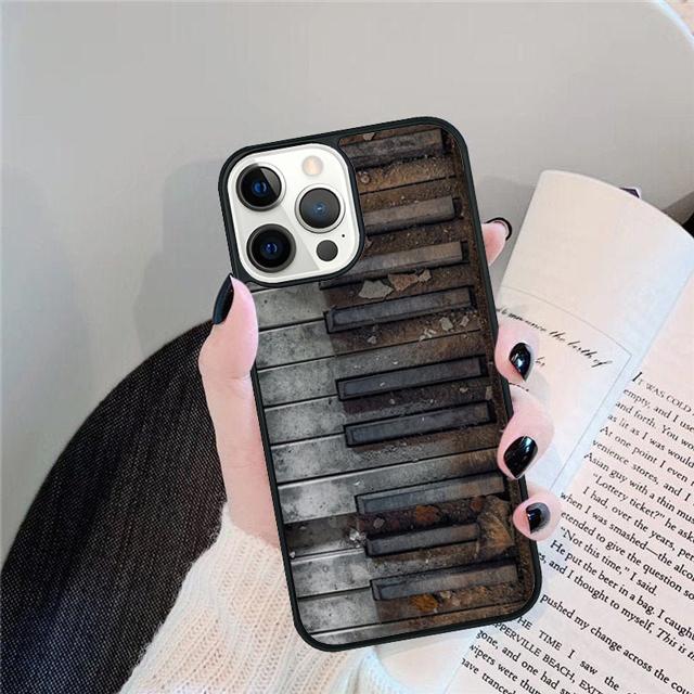 Music Piano Key Phone Case Cover For iPhone 17 Air 15 16 14 13 12 Pro Max 11 Pro Max Plus Coque Shell