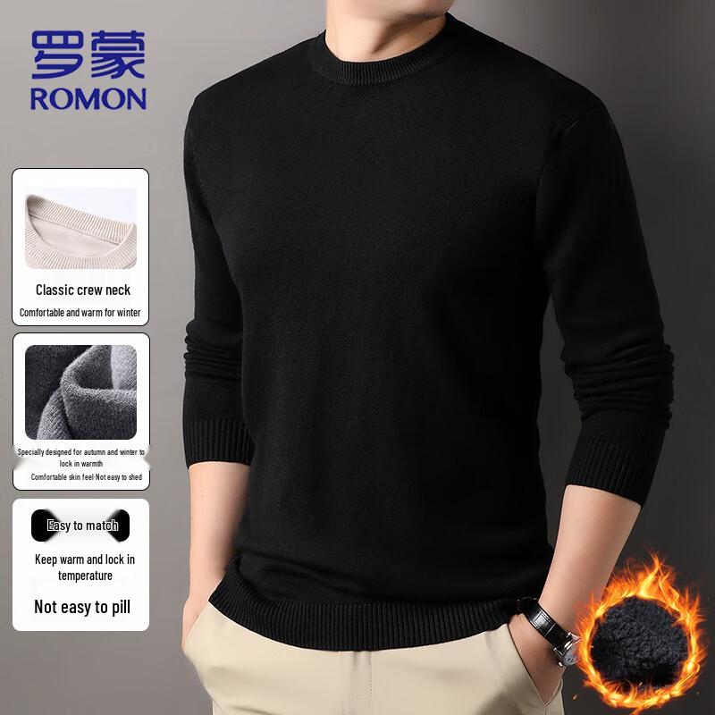 

ROMON Men s Slim Fit Warm Round Neck Knit Sweater 2XL