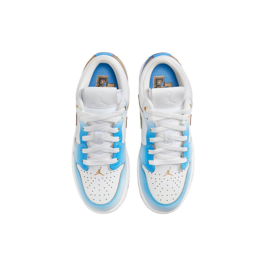 Air Jordan 1 Low SE GS Blue Gradient Kids Sneakers White Game-Royal University-Blue FN8895-141