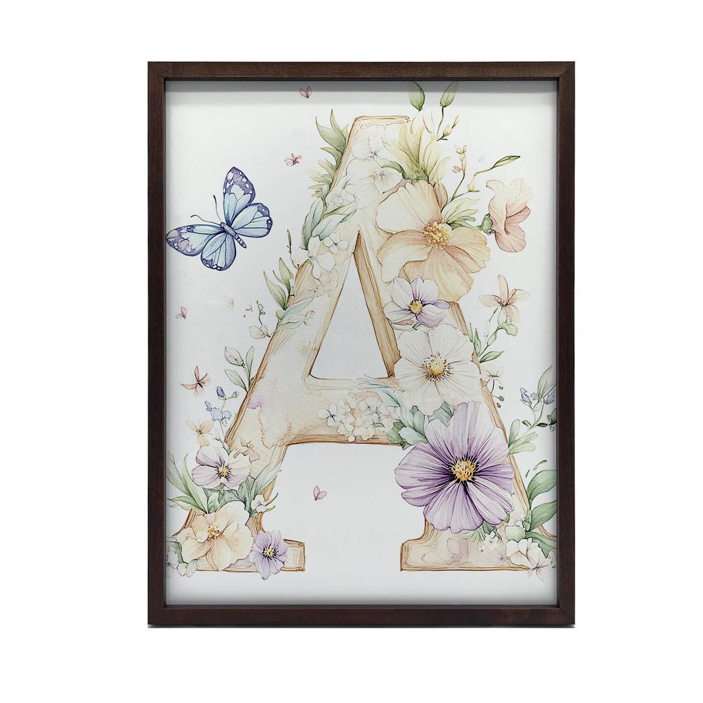 Poster Floral Letter "A" For Children Poster Floral Letter "A" For Children, 50X70 Cm, Without Frame, Premium Canvas On Stretcher