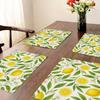4/6/8pc Lemon Printed Summer Linen Placemat Fresh Holiday Dining Table Mat Decoration for Wedding Party Home Gathering