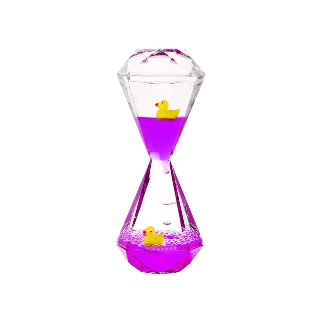 Creative Diamond-Shaped Penguin Liquid Motion Timer Sandglass Desk Ornament Decorative Art Piece Unique Design for Home Office Display