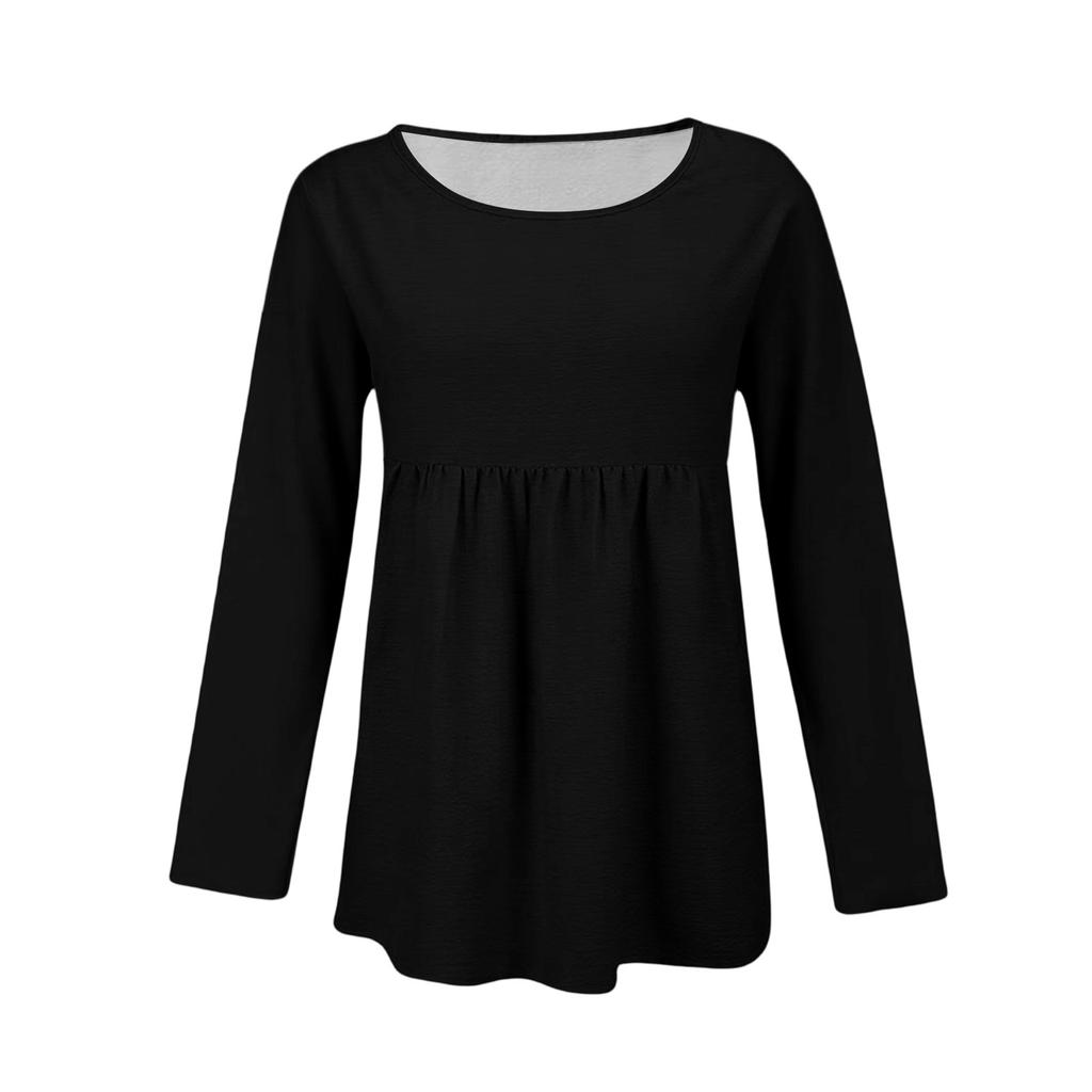 Women's Casual Fashion Loose Round Neck Floral Print Long Sleeve Top