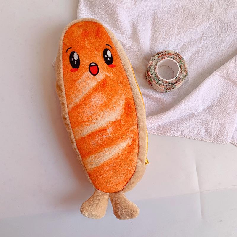 1PC Toasted Bread Pencil Case, Student Cute Pencil Box, Children's Stationery Storage Bag, School Supplies