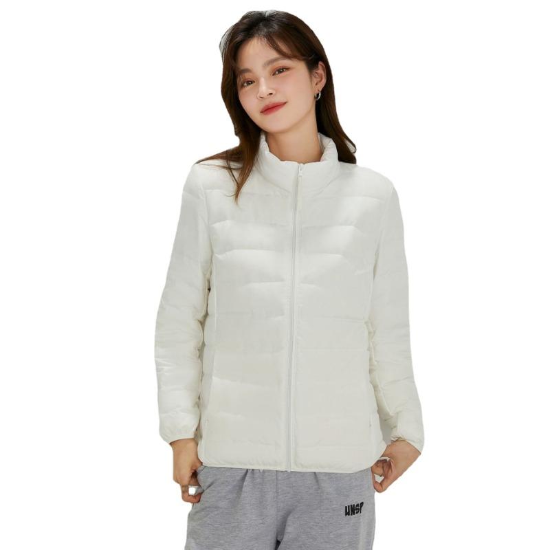 Women's 90-fleece solid-color women's clothing stand-up collar seamless glue-pressed down jacket short large-size jacket