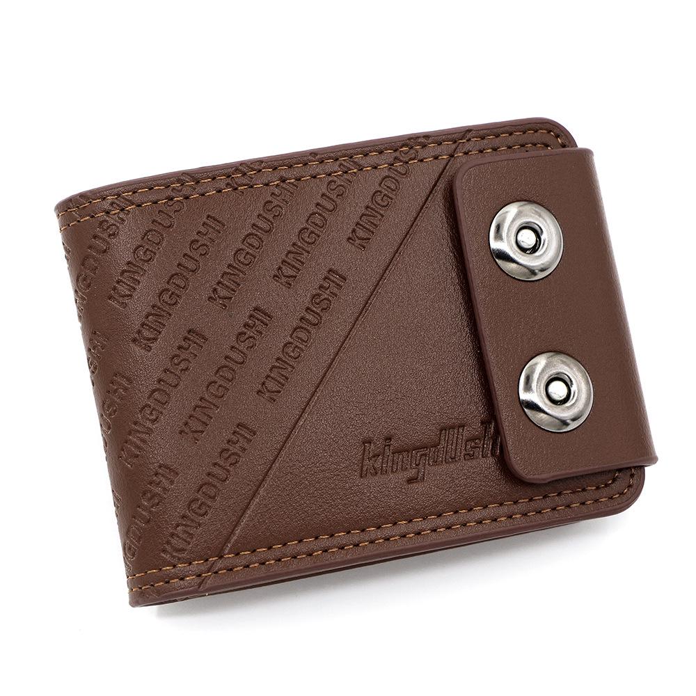 Cross-Border Men's Short Wallet with Multi-Card Slots, Dual Magnetic Buckle, and Dollar Money Clip