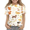 Kids Animal Print Crew Neck Short Sleeve T Shirt Casual Loose Fit Top for Boys Girls Soft Comfortable Fabric