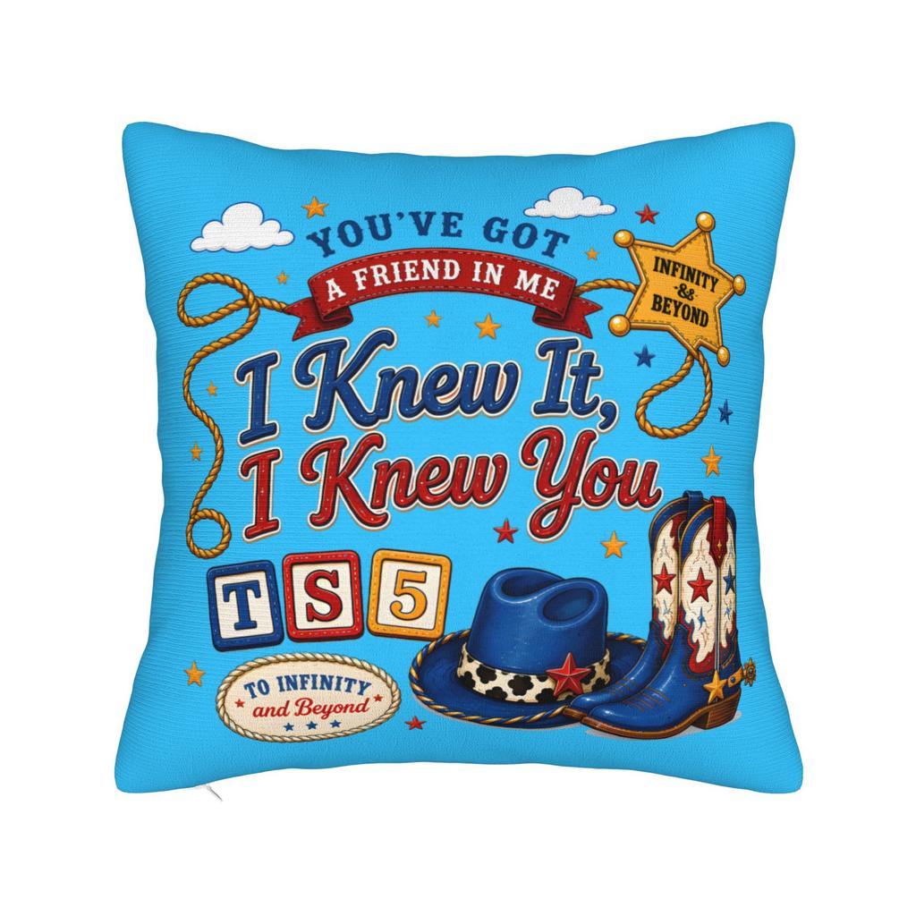I Knew It I Knew You Western Bestie Square Pillow Case TS Cushion Covers Zippered Decor Throw Pillow Case Cover for Home