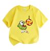 Kids Boys Girls 100% Cotton Crew Neck Short Sleeve T-Shirt, Cute Cartoon Green Little Character Lollipop Print Casual Soft Breathable Summer Tee for C