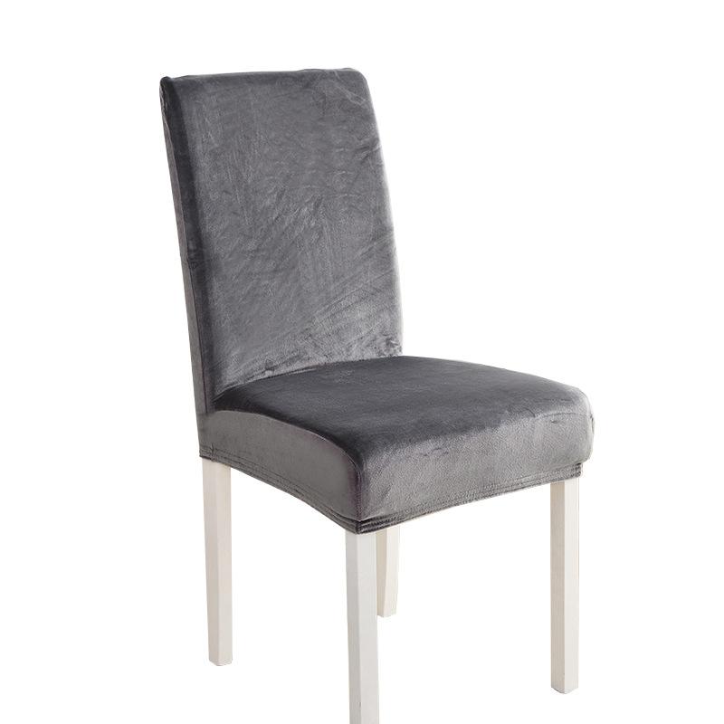 Silver Fox Velvet Chair Cover Elastic Solid Color One-piece Chair Cover Office Hotel Restaurant Household Chair Cover
