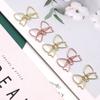 10PCS Special-shaped Bowknot Paper Clips Metal Paper Clamps Bookmark Clip  Office/School
