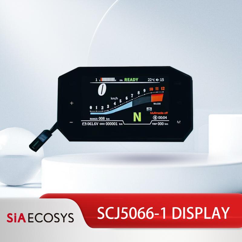SIAECOSYS SCJ5066-1 Digital Speedometer for Electric Scooter with Adjustable LCD Display Plug & Play