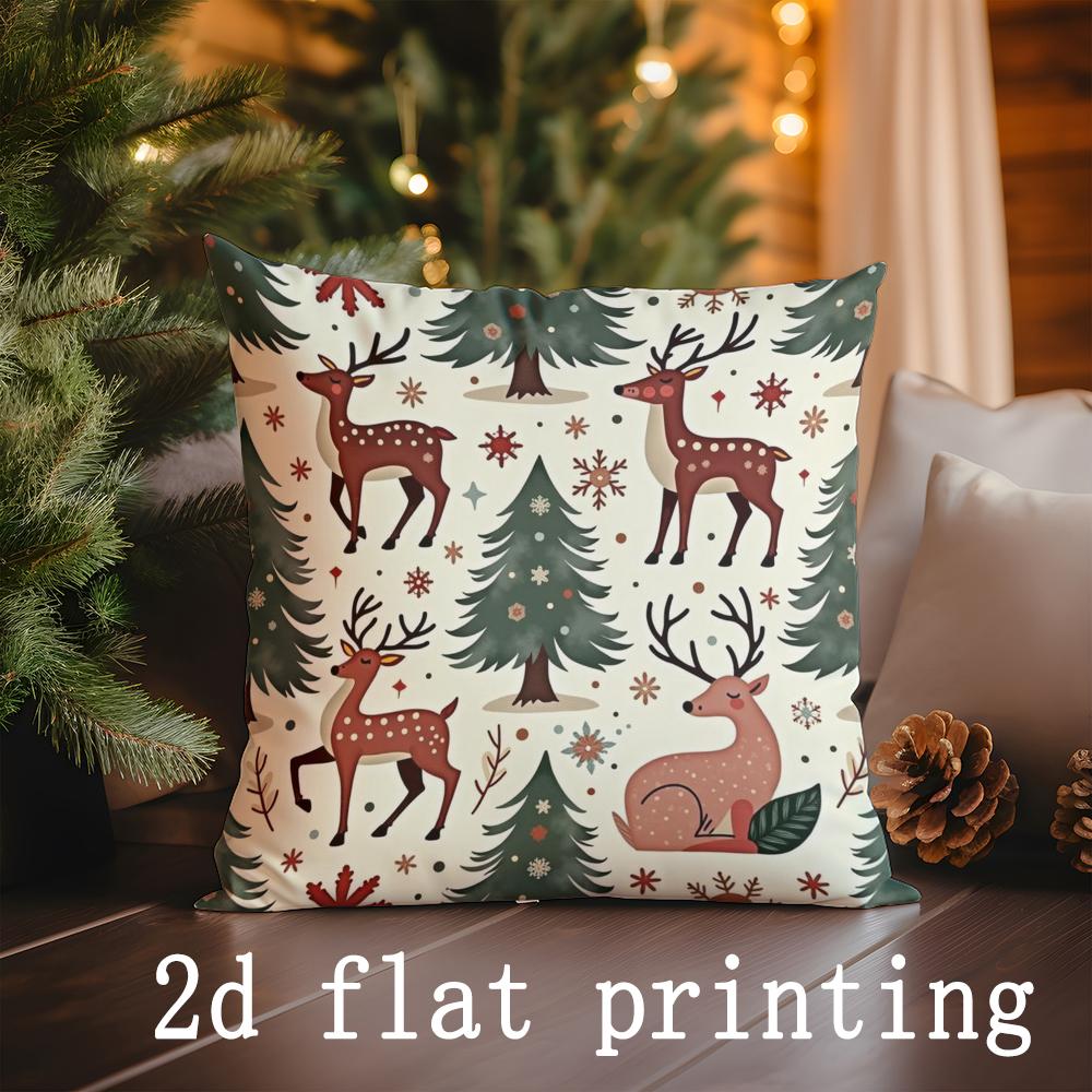 Home Decor Christmas &amp; Cartoon Pattern Decorative Pillow Covers Pattern Cushion Cover Suitable for Sofa Bedroom Car Pillow Cover