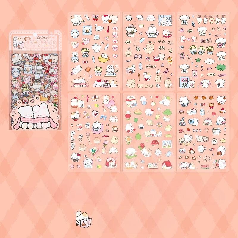 1 Set Cute Korean Cartoon Cute Hand Account Graffiti Stickers for Bicycle Hand Account Pencil Case Decals