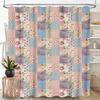 Patchwork Duschvorhang, Vintage Patchwork Boho Floral Blume Bohemian Bunt Frühling Retro Muster Nähte Bohemian