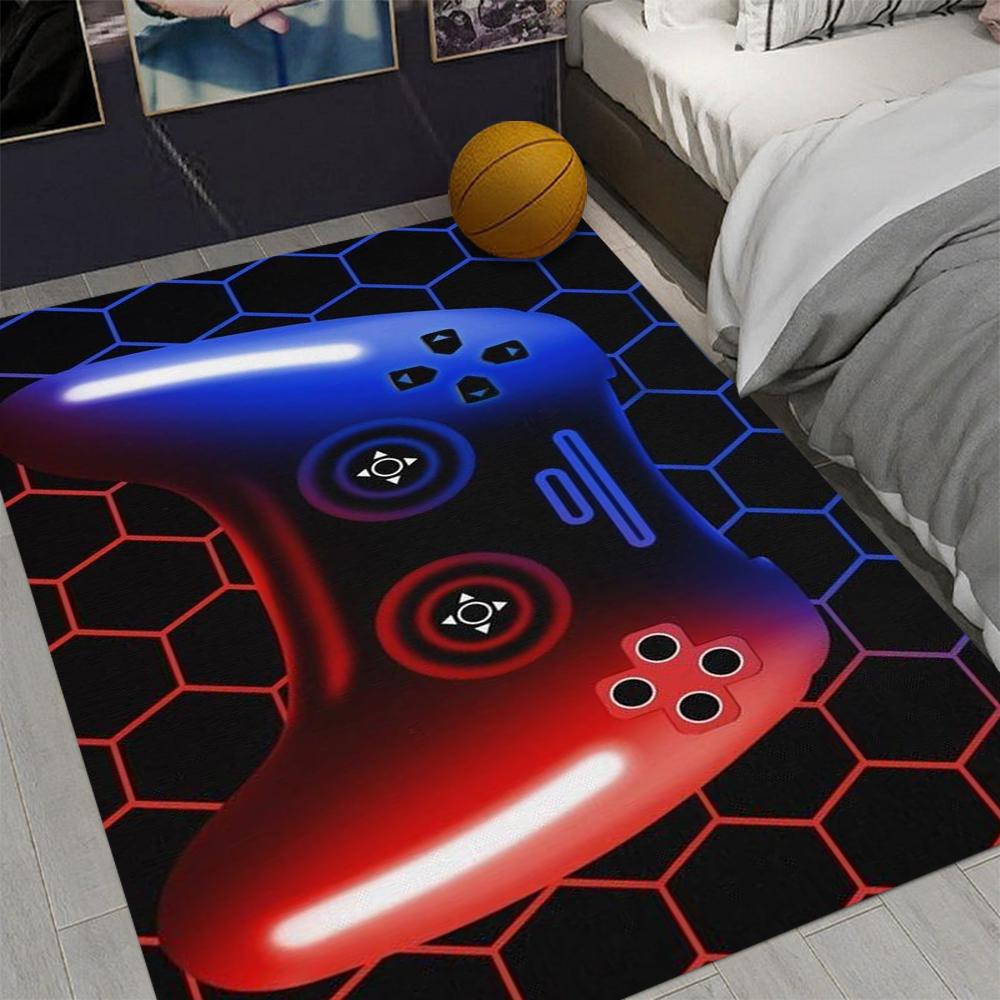Gaming Controller Rug – Non-Slip Carpet for Boys’ Game Room or Bedroom Decor, Machine Washable