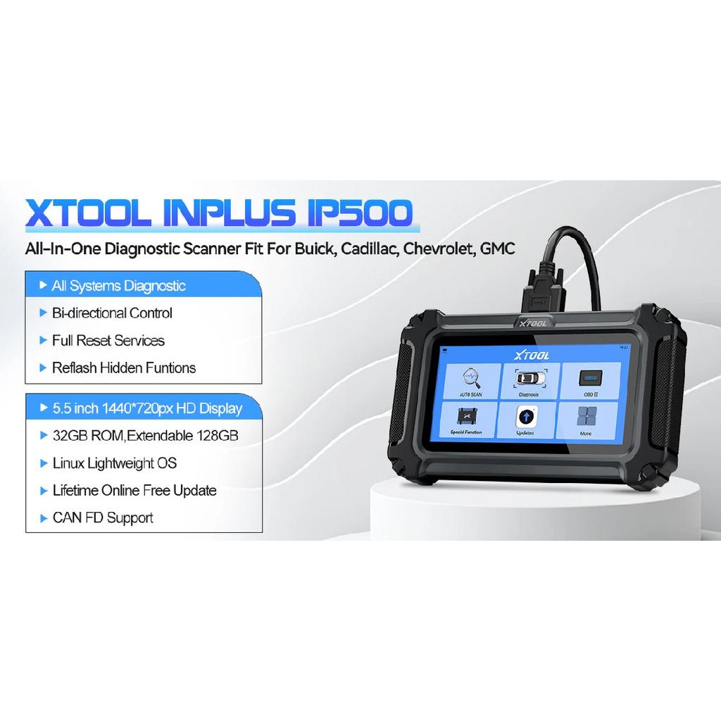 XTOOL InPlus IP500 For Buick/Chevrolet/Cadillac/GMC OBD2 Scanner Full Systems OBD2 Automotive Scanner Lifetime Free Update