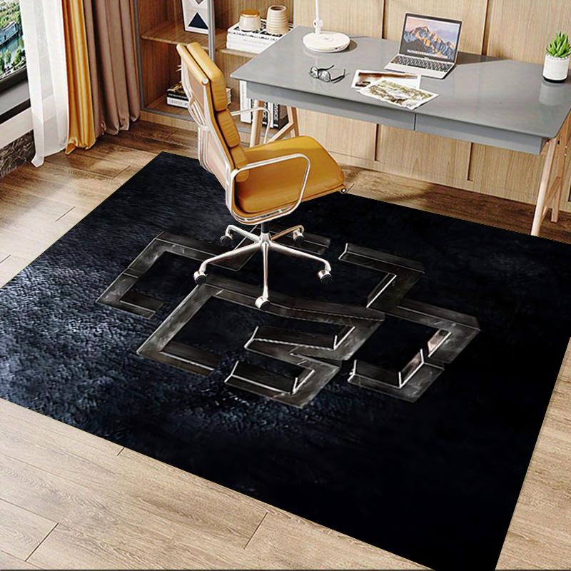 1pc Metallic Abstract Symbol Carpet for Playroom Bedroom Living Room Sofa Home Decor,kids Game Area Rug Non-slip Floor Mat Y730164