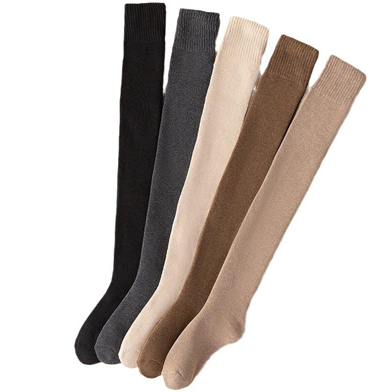 Women's Fleece-Lined Over-the-Knee Socks - Thick, Warm, Slimming Thigh Highs for Autumn and Winter