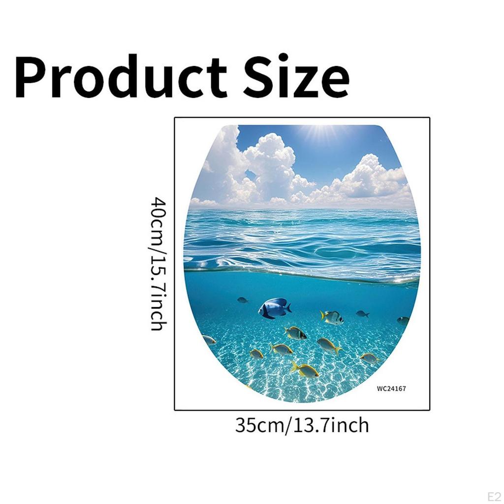 Toilet Lid Decals Bathroom Stickers Easy To Clean Bathrooms Wall Decor DIY Home Ocean Animal Self