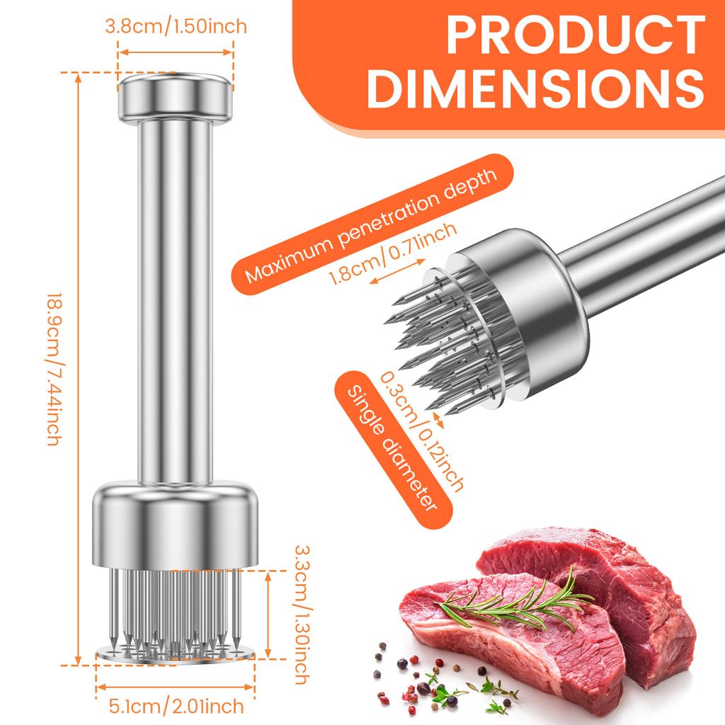 Stainless Steel Loose Meat Needle Meat Tenderizer Quick Insert Chicken Pork Beef Artifact Loose Meat Hammer Steak Kitchen Tools