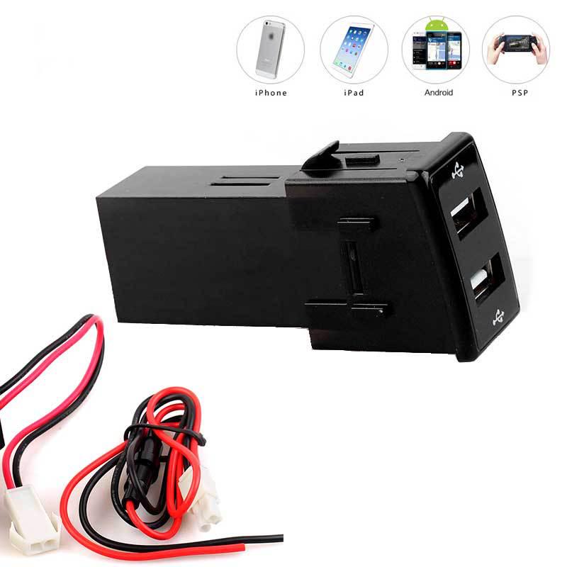 Dual USB Car Charger for Isuzu's Original Reserved Position, 38x22.5mm