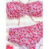Floral Printed Ruffle Bikini Set Women Sexy Swimsuit Two-Piece Female Swimwear Strapless Bathing Summer Fashion Beachwear