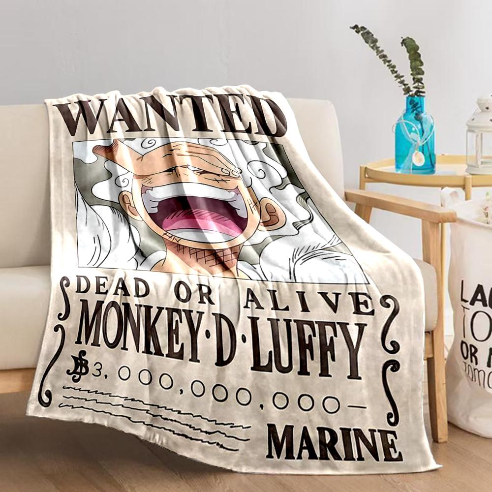 Wanted Poster Monkey D. Luffy Anime Print blanket Home Décor  blanket, suitable for use in the bedroom, living room, on the sofa
