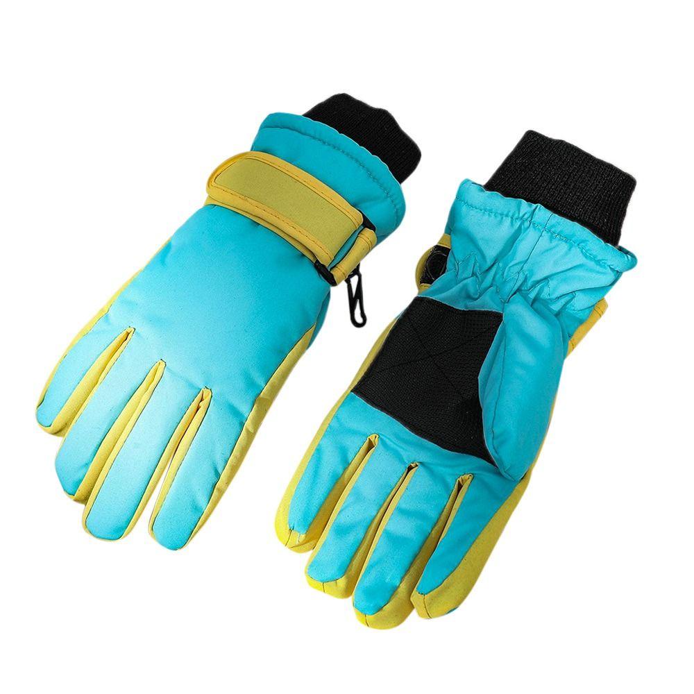 

Зимові протиковзкі водонепроникні товсті теплі дитячі лижні рукавички Вітрозахисні рукавиці з довгими рукавами зелений