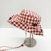 Versatile Hiking Fisherman Hat Sun Protection Bow Bucket Hat Cute Plaid Hiking Cap  Outdoor