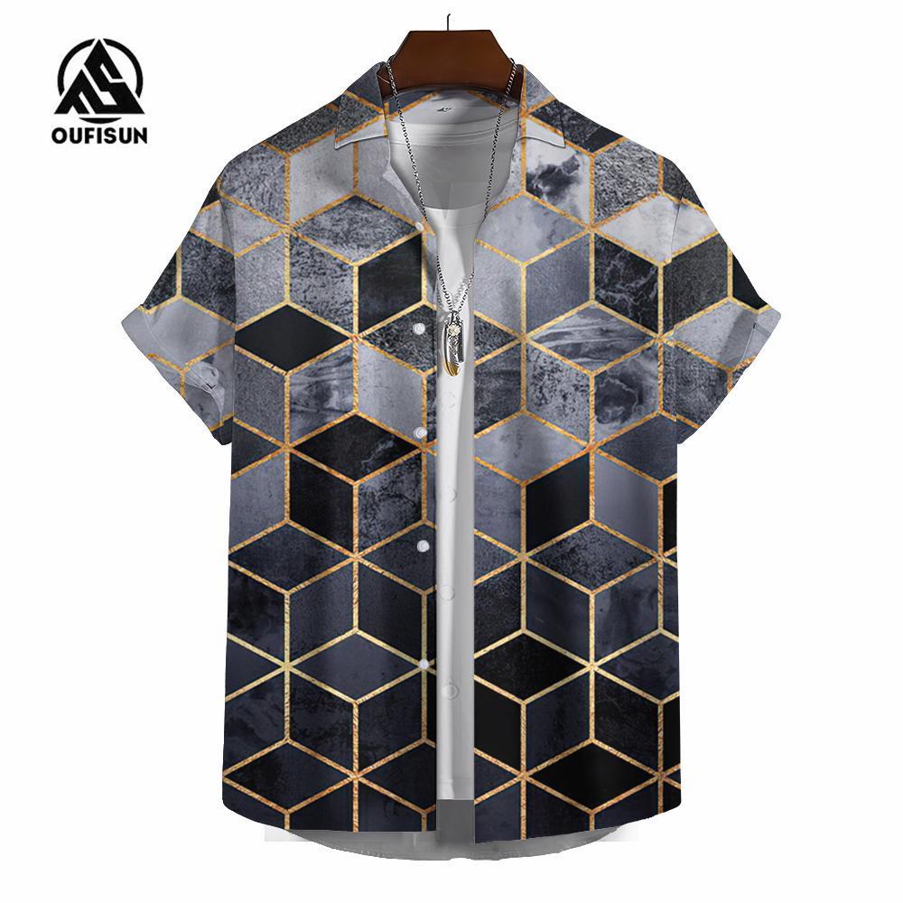 

Летние мужские повседневные рубашки с коротким рукавом, рубашки с цветным клетчатым узором, повседневная одежда, мужские рубашки больших размеров M