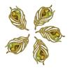 0pcs Feather-shaped Leaf Resin Accessories Flat Bottom Resin Drill Clothes Bag DIY Accessories
