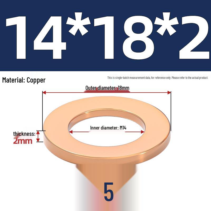 National Standard Red Copper Gasket Seal Ring and Flat Washer M3-M60mm for Marine Instruments