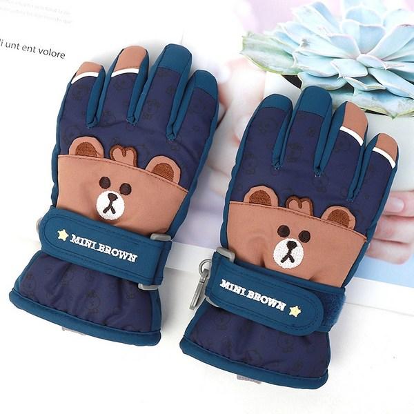 

Детские зимние перчатки Line Friends Ollok с выпуклым лицом, детские лыжные перчатки, детские зимние перчатки