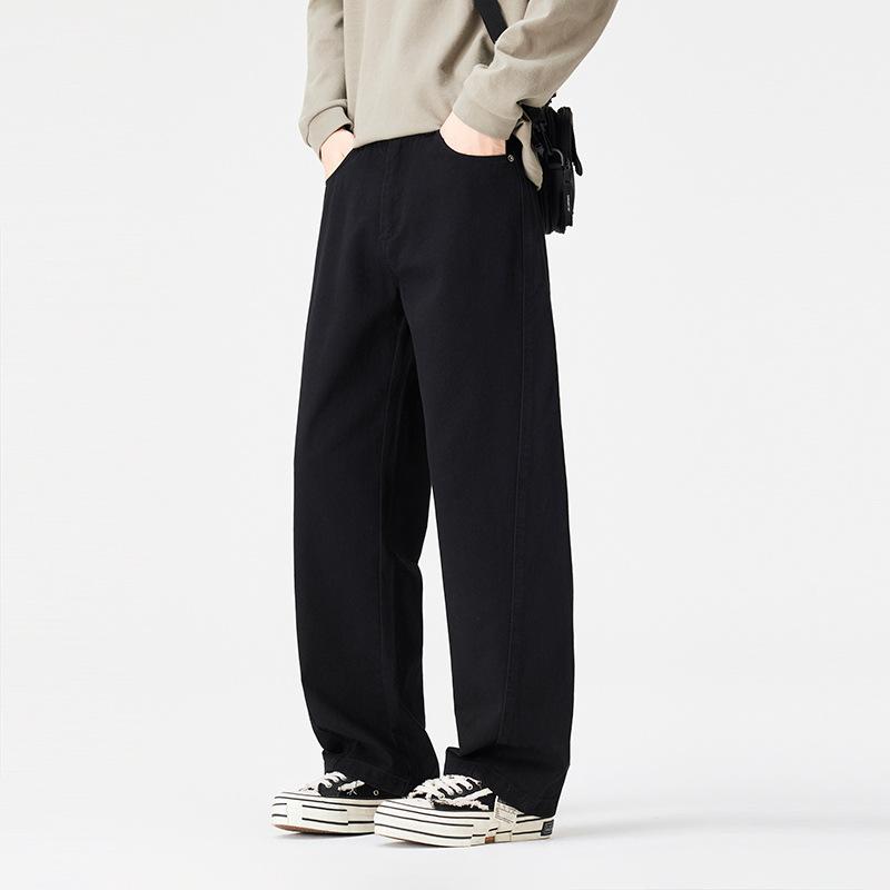 Autumn and winter velvet thickened casual pants men's straight loose new American retro washed wide-leg trousers