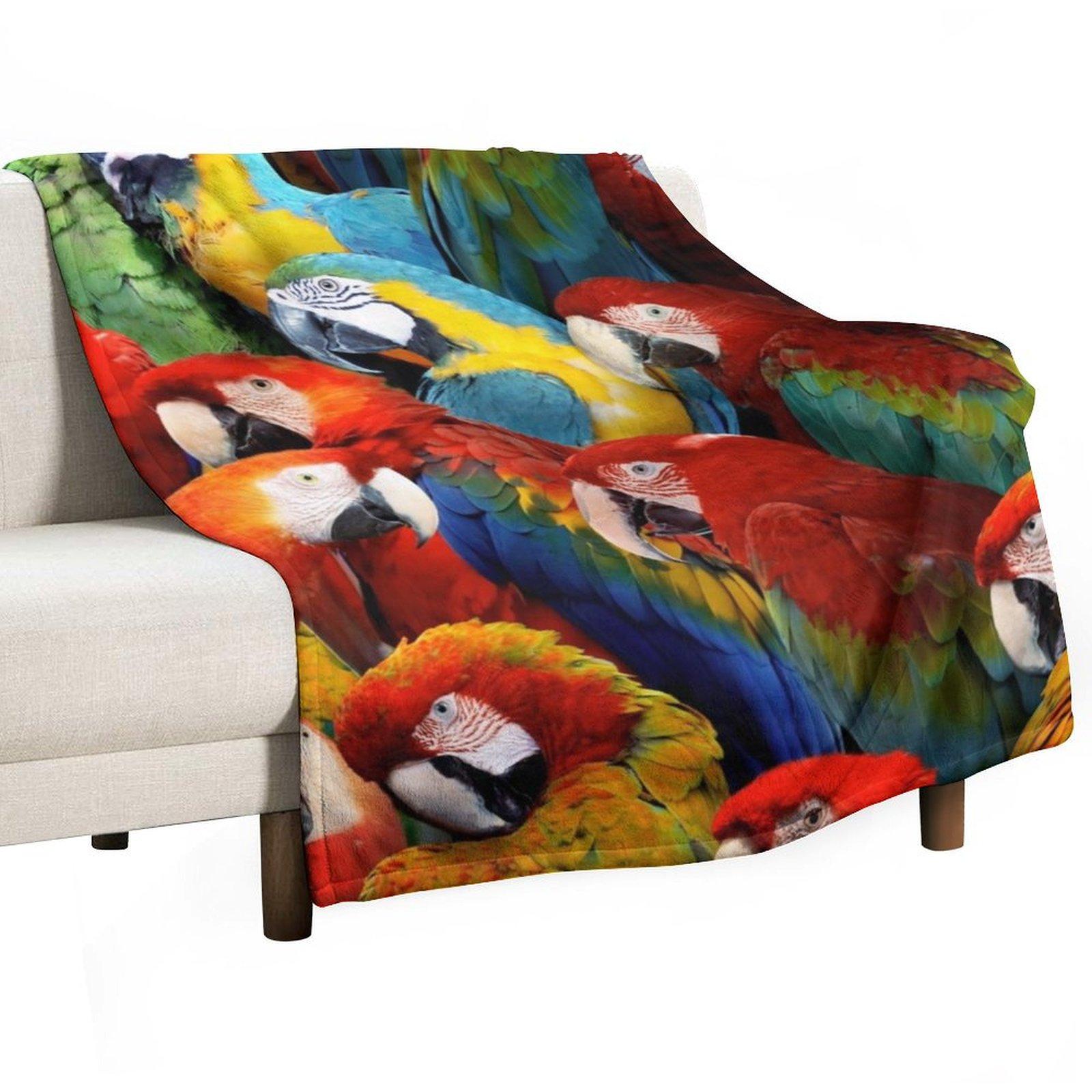 

Parrots Throw Blanket blankets ands Soft Plaid Multi-Purpose Thin Blankets 30x40in
